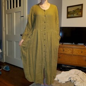 FLAX Long Olive Dress